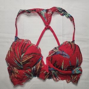Pink by Victoria Secret size Small razorback bralette color : red & multicolored